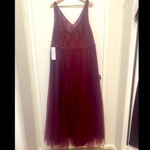 Azazie Sirene Bridesmaid Dress - Size 22 - Cabernet